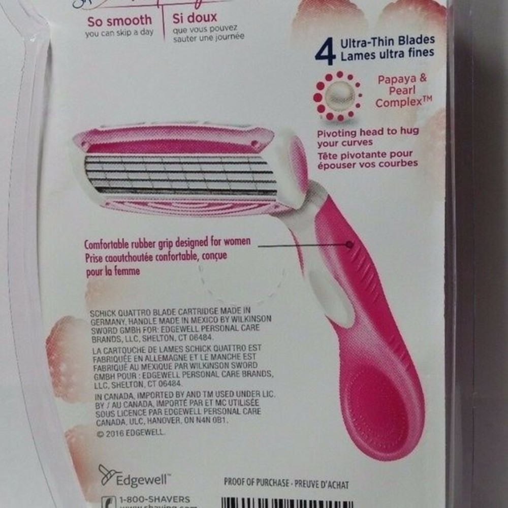 Schick Quattro Razors Rasperry Papaya Complex 5pk - Picture 5 of 10